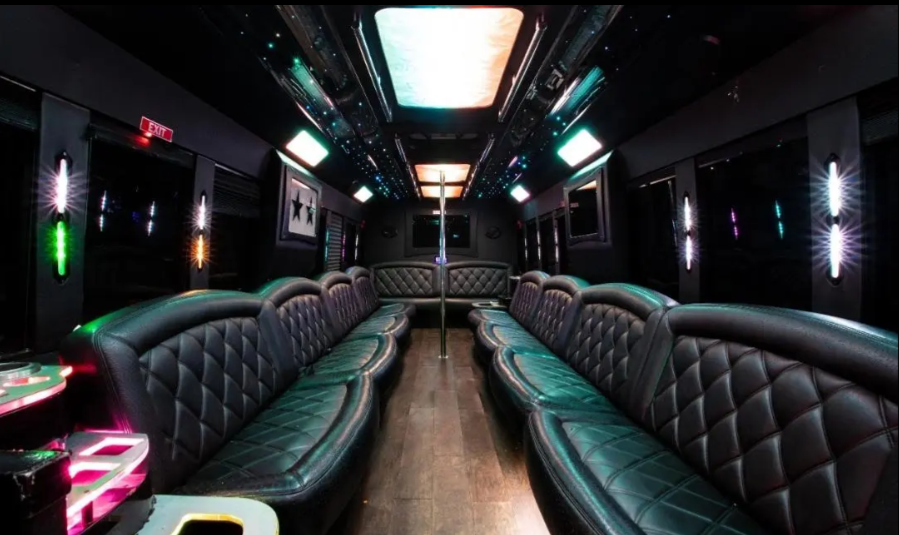 Limo luxury white party bus